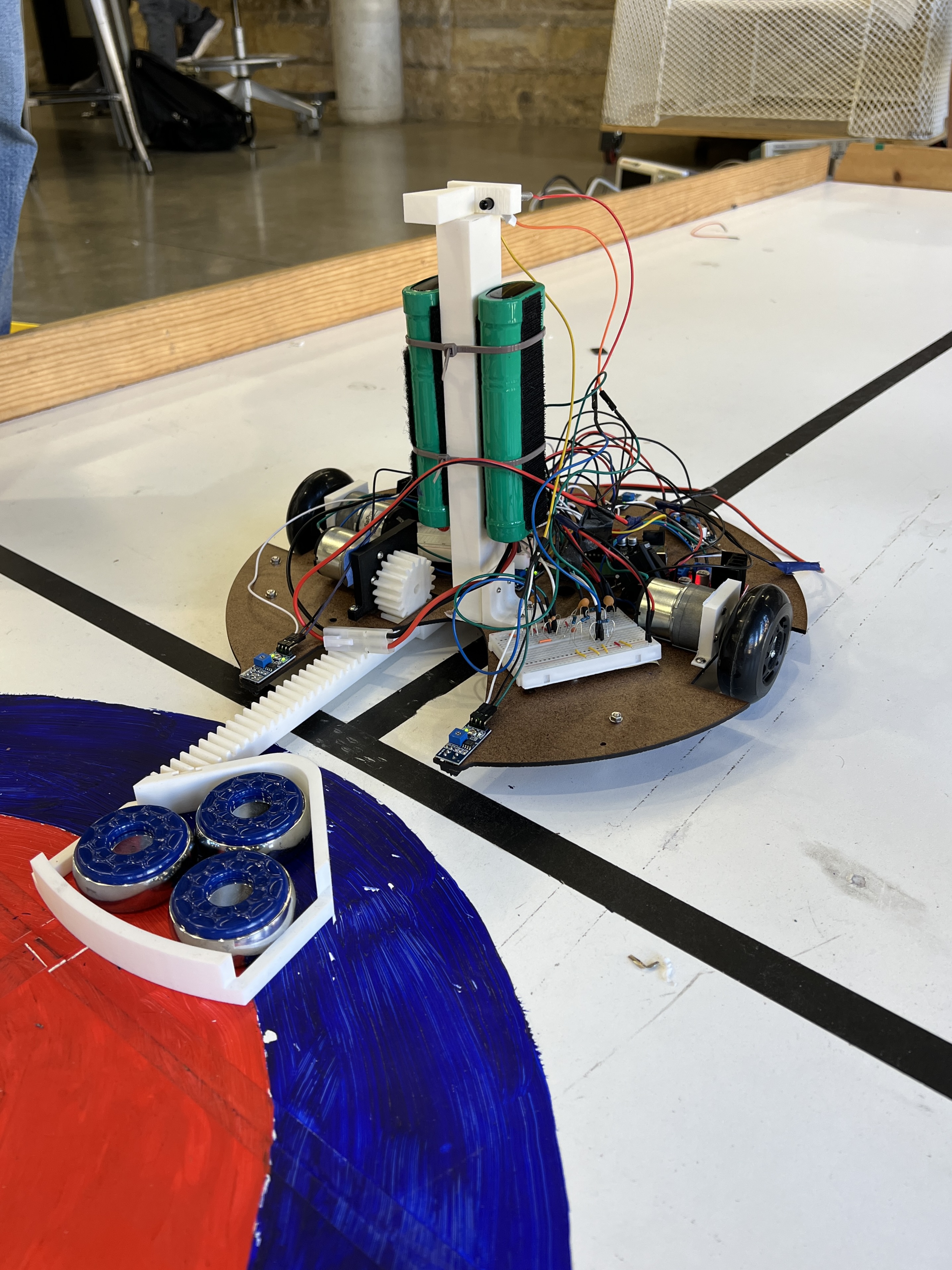 Assembled robot on the curling sheet